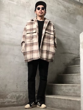 「EDWIN（エドウィン）のアイテム（チノパンツ）」を使った、MasaakiOoueさん（メンズ・169cm）の秋コーディネート