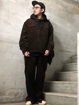 「STUSSY（ステューシー）のアイテム（バッグ）」を使った、MasaakiOoueさん（メンズ・169cm）の冬コーディネート