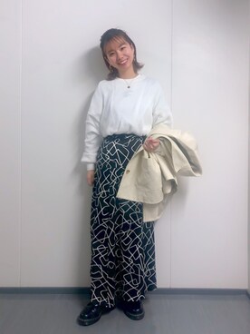 「シアーニット」｜「アイテム（ブルゾン）」を使った、まっちゃんさん（レディース・151cm）の春コーディネート