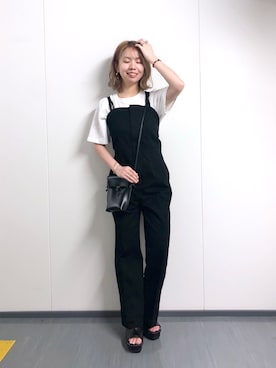 「mysty woman（ミスティウーマン）のアイテム（オールインワン・サロペット）」を使った、まっちゃんさん（レディース・151cm）の春コーディネート
