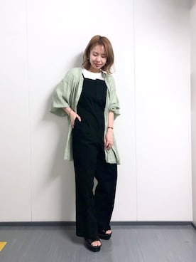 「mysty woman（ミスティウーマン）のアイテム（オールインワン・サロペット）」を使った、まっちゃんさん（レディース・151cm）の春コーディネート