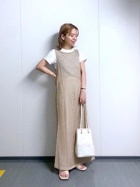 「JEANASIS（ジーナシス）のツナギリング/944283（リング）」を使った、まっちゃんさん（レディース・151cm）の春コーディネート