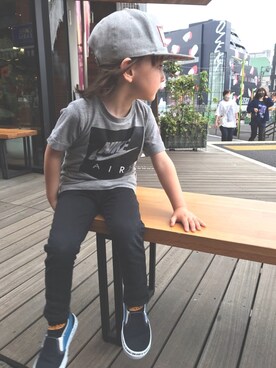 「ZARA KIDS」｜「アイテム（スリッポン）」を使った、たみおとたまにこどもさん（キッズ・100cm）の春コーディネート