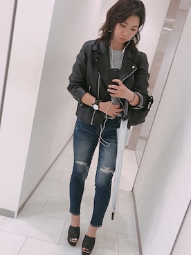 「FLAG-J（ﾌﾗｯｸﾞｼﾞｪｲ）のアイテム」を使った、aykさん（レディース・159cm）の春コーディネート