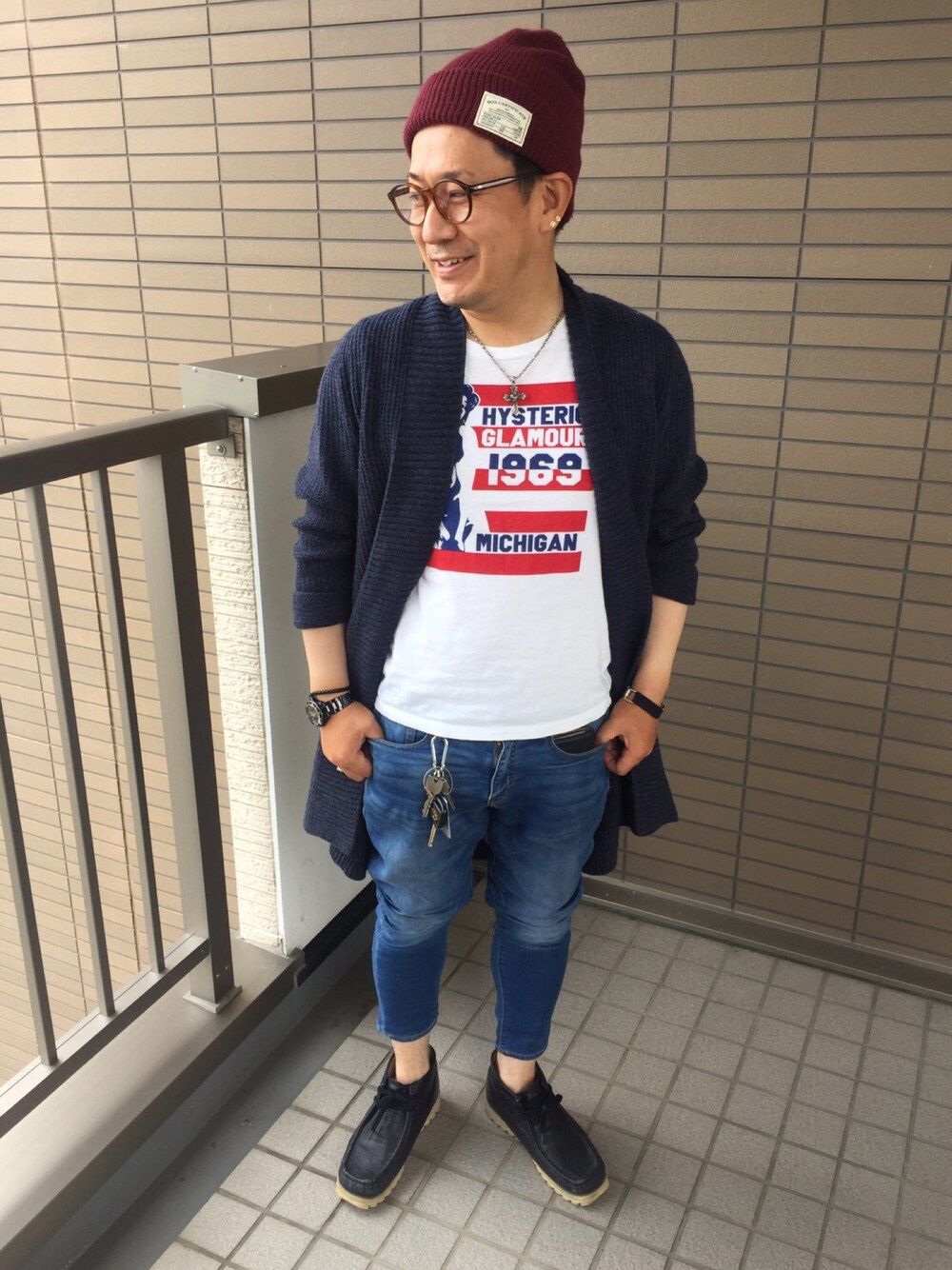 「HYSTERIC GLAMOURのアイテム（Tシャツ/カットソー、ホワイト系）」を使った、Loving Usagiさん（メンズ・163cm）の夏コーディネートの1枚目の写真