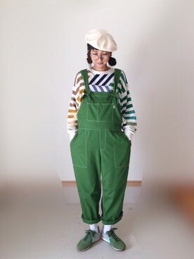 「KENZO」｜「アイテム（オールインワン・サロペット）」を使った、Rabbitsekine🐰さん（レディース・162cm）の冬コーディネート