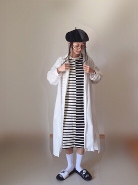 「アシンメトリー」｜「アイテム（シャツワンピース）」を使った、Rabbitsekine🐰さん（レディース・162cm）の春コーディネート