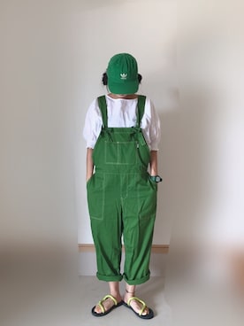 「Ne-net（ネネット）のアイテム（オールインワン・サロペット）」を使った、Rabbitsekine🐰さん（レディース・162cm）の夏コーディネート