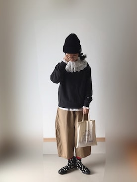 「present（プレゼント）のアイテム（トップス）」を使った、Rabbitsekine🐰さん（レディース・162cm）の秋コーディネート