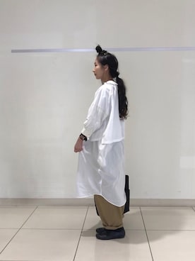 「ドレスシューズ」｜「アイテム（シャツワンピース）」を使った、Rabbitsekine🐰さん（レディース・162cm）の春コーディネート