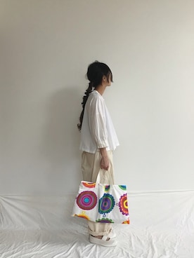 「handmade」｜「アイテム（スリッポン）」を使った、Rabbitsekine🐰さん（レディース・162cm）の夏コーディネート