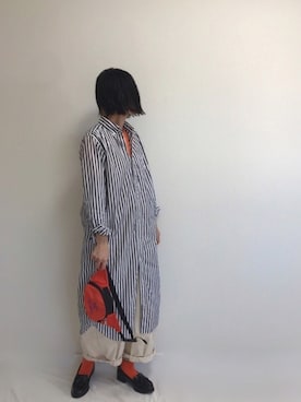 「タッセルローファー」｜「アイテム（シャツワンピース）」を使った、Rabbitsekine🐰さん（レディース・162cm）の秋コーディネート
