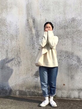 「CONVERSE（コンバース）のCONVERSE コンバース ジャック パーセル / JACK PURCEL（スニーカー）」を使った、Rabbitsekine🐰さん（レディース・162cm）の冬コーディネート