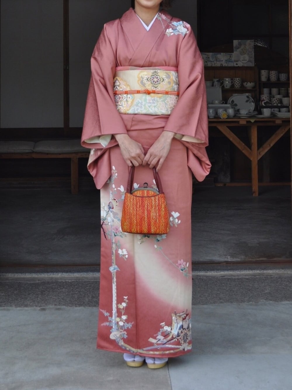 「着物、着物コーデ、訪問着、ピンク、入学式、卒業式、結婚式、正装」｜「着物のアイテム（浴衣、ピンク系）」を使った、Rabbitsekine🐰さん（レディース・162cm）の春コーディネートの1枚目の写真