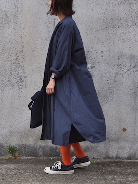 「アイテム（タイツ/ストッキング、オレンジ系）」を使った、Rabbitsekine🐰さん（レディース・162cm）の春コーディネート