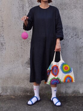 「handmade」｜「アイテム（サンダル）」を使った、Rabbitsekine🐰さん（レディース・162cm）の夏コーディネート