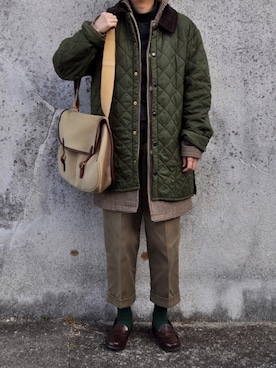 「アイテム（ソックス/靴下、グリーン系）」を使った、Rabbitsekine🐰さん（レディース・162cm）の冬コーディネート