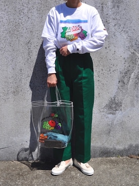 「BEAMS BOY（ビームスボーイ）のアイテム（スリッポン）」を使った、Rabbitsekine🐰さん（レディース・162cm）の春コーディネート