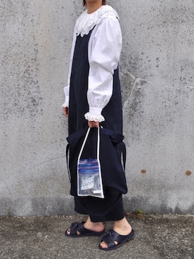 「Ray BEAMS（レイビームス）のアイテム（サロペット/オーバーオール）」を使った、Rabbitsekine🐰さん（レディース・162cm）の春コーディネート