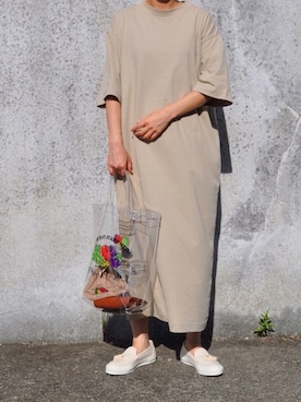 「BEAMS BOY（ビームスボーイ）のアイテム（スリッポン）」を使った、Rabbitsekine🐰さん（レディース・162cm）の夏コーディネート