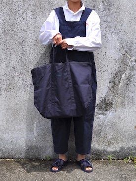 「Ray BEAMS（レイビームス）のアイテム（サロペット/オーバーオール）」を使った、Rabbitsekine🐰さん（レディース・162cm）の夏コーディネート