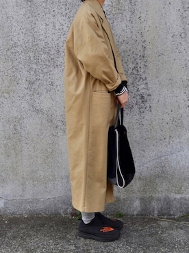 「BEAMS BOY（ビームスボーイ）のアイテム（シャツワンピース）」を使った、Rabbitsekine🐰さん（レディース・163cm）の冬コーディネート