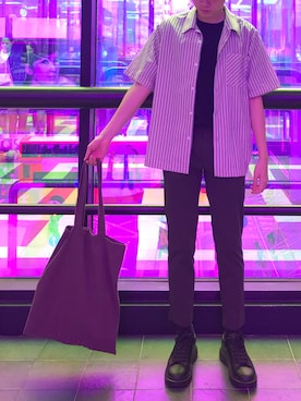 「DRKSHDW by RICK OWENS（ダークシャドウ バイ リックオウエンス）のアイテム（バッグ）」を使った、kh_cさん（メンズ・175cm）の夏コーディネート