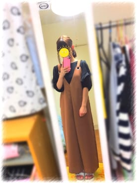 「モカ」｜「アイテム（オールインワン・サロペット）」を使った、恵理香✌︎さん（レディース・157cm）の夏コーディネート