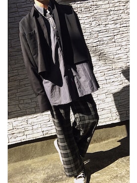 「semantic design（セマンティックデザイン）のアイテム（Tシャツ/カットソー）」を使った、iku .さん（メンズ・175cm）の秋コーディネート