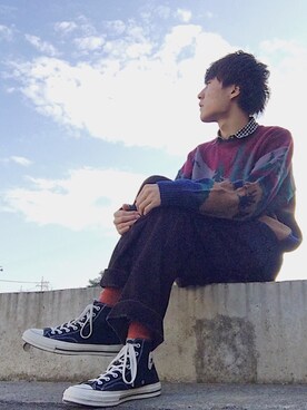 「アイラブCONVERSE」｜iku .さん（メンズ・175cm）の冬コーディネート
