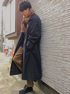 「ITEMS URBANRESEARCH（アイテムズ アーバンリサーチ）のアイテム（ライダースジャケット）」を使った、iku .さん（メンズ・175cm）の冬コーディネート