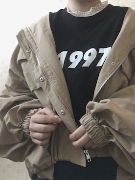 「youthloser」｜「アイテム（マウンテンパーカー）」を使った、すさん（レディース・153cm）の春コーディネート