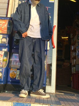 「carhartt」｜「アイテム（デニムジャケット）」を使った、Y.t   さん（メンズ・168cm）の冬コーディネート