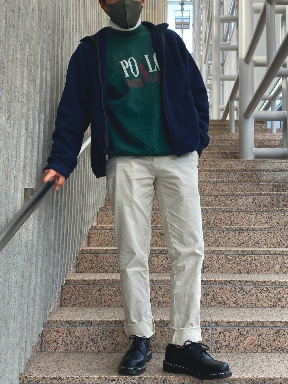 「今日のコーデ、カジュアル、きれいめカジュアル、古着、革靴、古着MIX、シンプルコーデ、春コーデ」｜「Dr. MartensのDr.Martens / ドクターマーチン 1461 3EYE GIBSON SHOE 3ホール ギブソン シューズ（ドレスシューズ、ホワイト系）」を使った、Y.t   さん（メンズ・168cm）の冬コーディネートの1枚目の写真