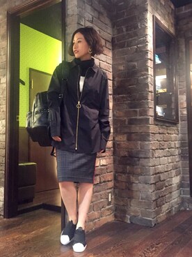 「Education from Youngmachines（エデュケーションフロムヤングマシーン）のアイテム」を使った、kyonさん（レディース・160cm）の秋コーディネート