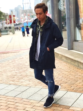 「GAP（ギャップ）のアイテム（ナイロンジャケット）」を使った、Ben.Suさん（メンズ・174cm）の冬コーディネート