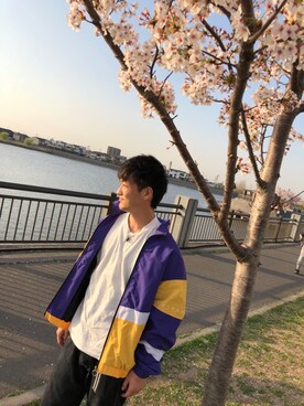 「GOSTAR DE FUGA（ゴスタール ジフーガ）のアイテム（ナイロンジャケット）」を使った、kazukiさん（メンズ・176cm）の春コーディネート
