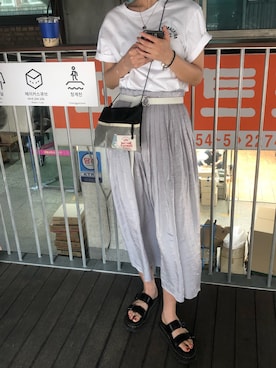 「skirt」｜「アイテム（サンダル）」を使った、eun*さん（レディース・165cm）の春コーディネート