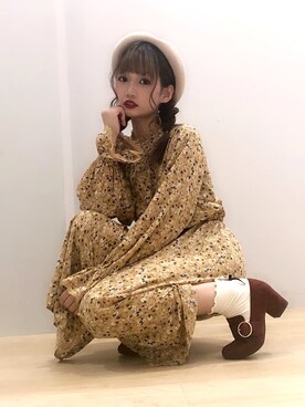 「スタッフセンバツ」｜「アイテム（ハンチング/ベレー帽）」を使った、kazuchaさん（レディース・154cm）の秋コーディネート