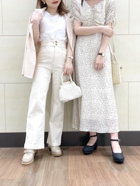 「双子コーデ」｜「アイテム（その他アウター）」を使った、もちをさん（レディース・144cm）の春コーディネート