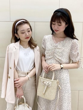 「双子コーデ」｜「アイテム（その他アウター）」を使った、もちをさん（レディース・144cm）の春コーディネート