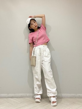「スポサン」｜「アイテム（キャップ）」を使った、もちをさん（レディース・144cm）の夏コーディネート