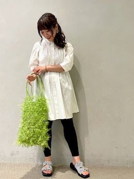「PAGEBOY（ページボーイ）のアイテム（シャツワンピース）」を使った、chiakiさん（レディース・155cm）の夏コーディネート