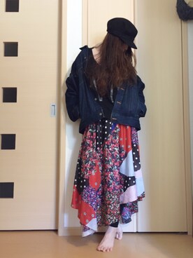 「EVIL TWIN（エビル ツイン）のアイテム」を使った、yayacoさん（レディース・156cm）の春コーディネート