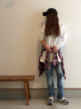 「FAD THREE（ファドスリー）のアイテム（パンツ）」を使った、yayacoさん（レディース・156cm）の秋コーディネート