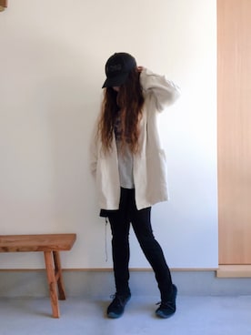 「キャップ女子」｜「アイテム（ノーカラージャケット）」を使った、yayacoさん（レディース・156cm）の夏コーディネート