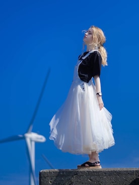 「LA BELLE ETUDE（ラベルエチュード）のアイテム（ジャンパースカート）」を使った、ari2anaさん（レディース・165cm）の夏コーディネート
