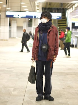 「WOOLRICH（ウールリッチ）のアイテム（その他アウター）」を使った、納豆さん（メンズ・178cm）の春コーディネート