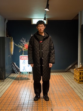 「COMOLI（コモリ）のアイテム（その他アウター）」を使った、納豆さん（メンズ・178cm）の春コーディネート