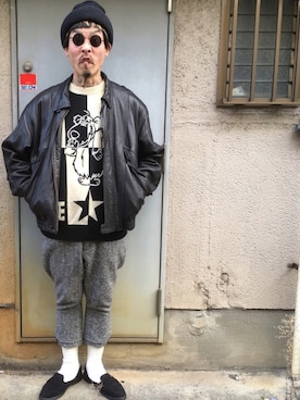 「BEN DAVIS/PROJECT LINE（ベンデイビスプロジェクトライン）のアイテム（パンツ）」を使った、と んさん（メンズ・173cm）の冬コーディネート